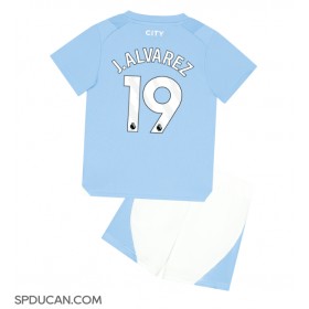 Dječji Nogometni Dres Manchester City Julian Alvarez #19 Domaci 2023-24 Kratak Rukav (+ Kratke hlače)